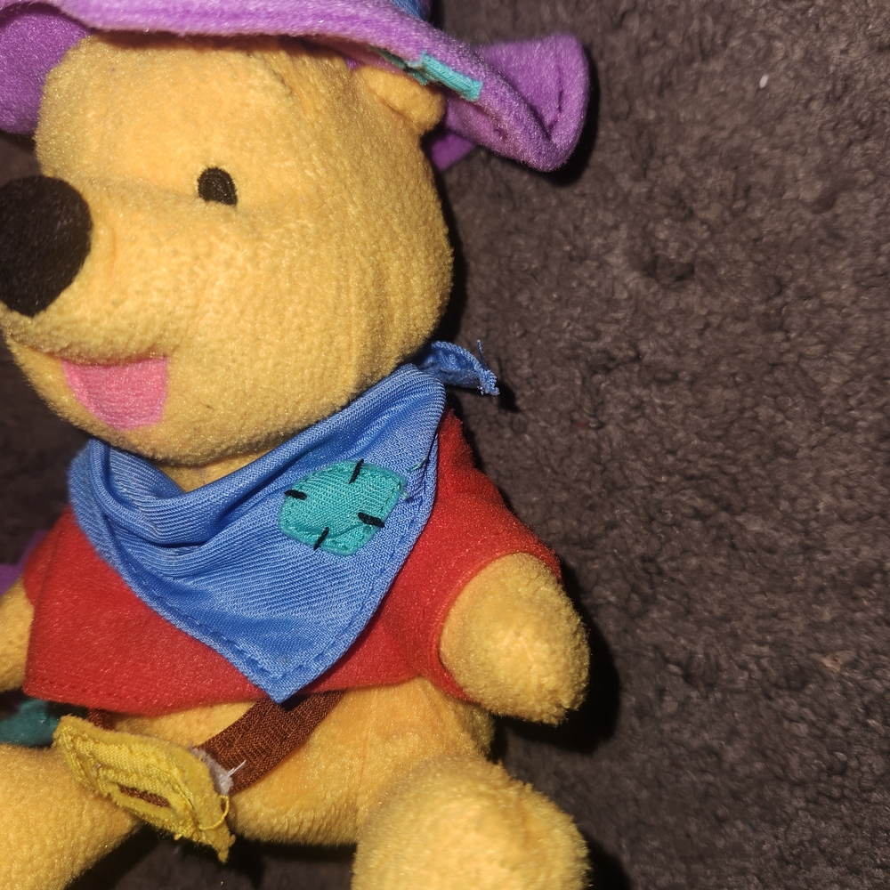 Plush Bear with Purple Hat and Red Shirt‎ - Picture 2 of 10